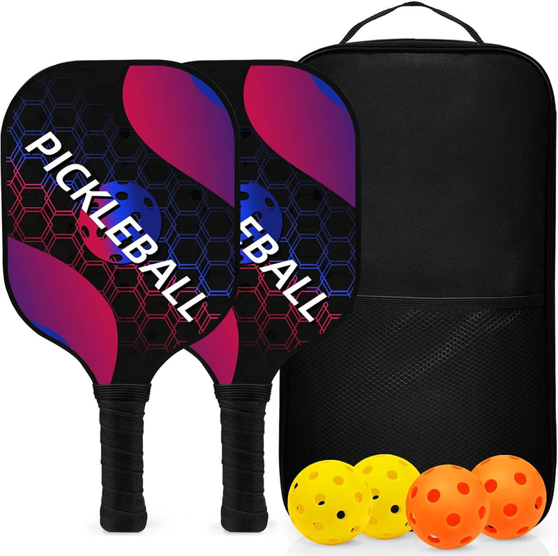 Laad afbeelding in Galerijviewer, Pickleball set met 4 rackets en 4 ballen
