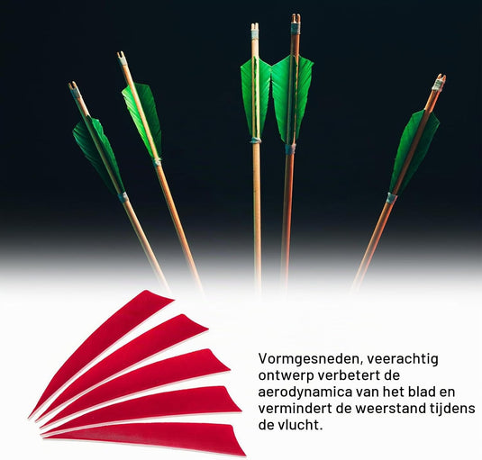 Pijlveren 50 stuks 4 inch van kalkoenveer – arrow fletching – boogschieten accessoires