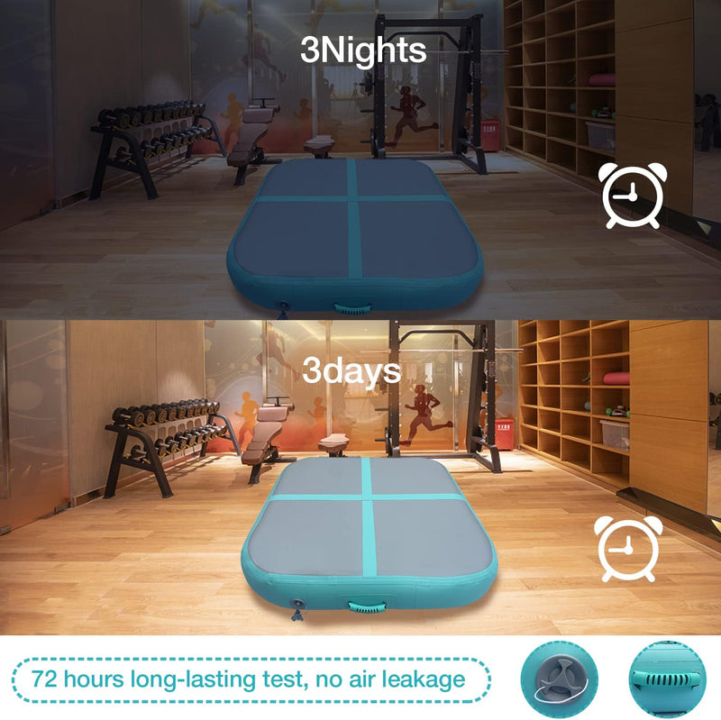 Laden Sie das Bild in Galerie -Viewer, Opblaasbaar gymnastiekblok 100 x 100 x 20 cm – airblock turnmat met elektrische pomp voor turnen, fitness en yoga
