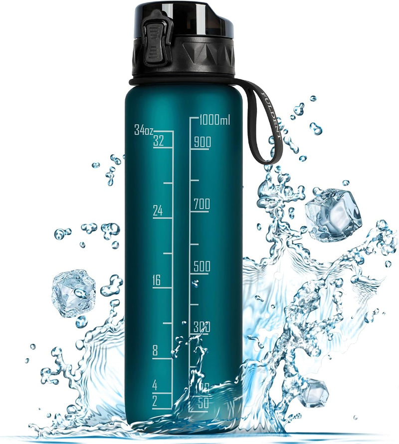 Chargez l'image dans la visionneuse de la galerie, Drinkfles 1 liter BPA-vrij met antislip grip en lekvrije sluiting – waterfles – sportfles
