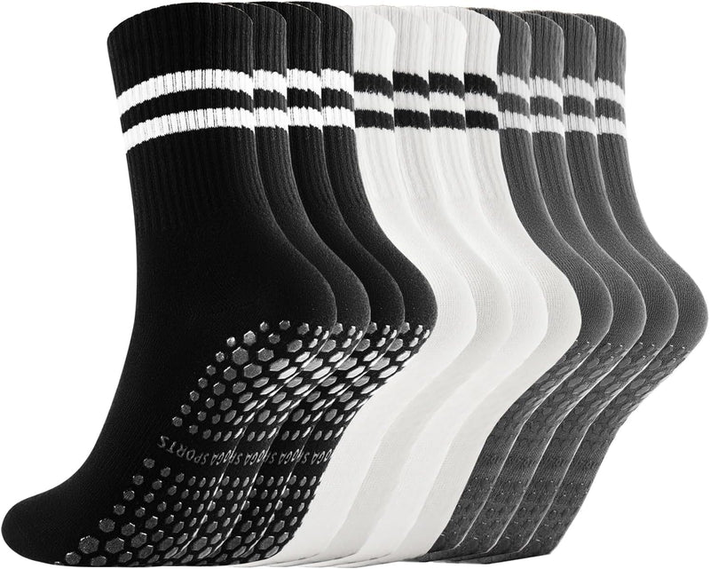 Laad afbeelding in Galerijviewer, Pilates antislip sokken 3 paar met siliconen grip – yoga sokken – fitness sokken
