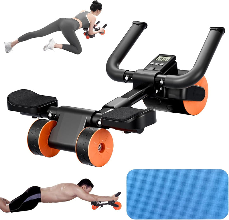 Load image into Gallery viewer, Ab roller met elleboogsteun automatische rebound en timer – buikspiertrainer – ab wheel
