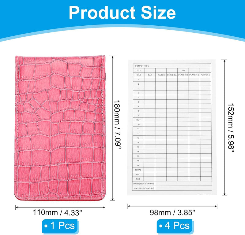 Laden Sie das Bild in Galerie -Viewer, Golf-Scorekartenhalter aus PU-Leder, 18 x 11 cm, mit 4 Scoreblättern – Yardage-Büchlein – Golf-Score-Aufzeichnung
