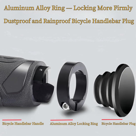 Ergonomische fietshandvatten 22 mm zwart met einddoppen