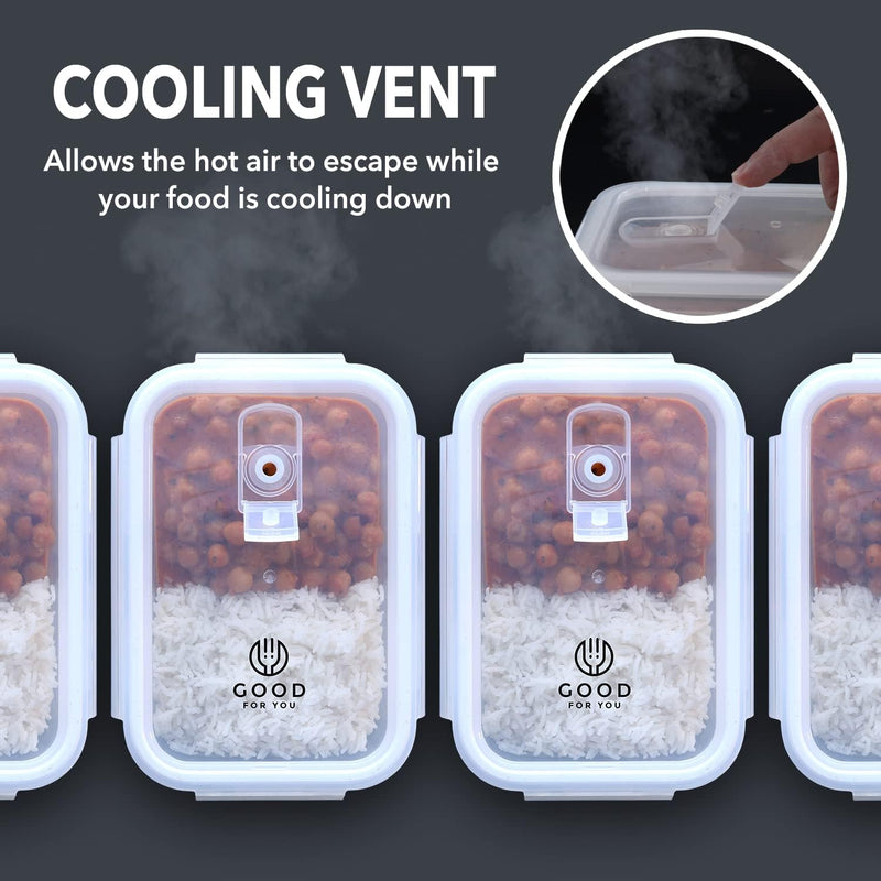Laden Sie das Bild in Galerie -Viewer, Glazen meal prep bakjes set van 5 820 ml

