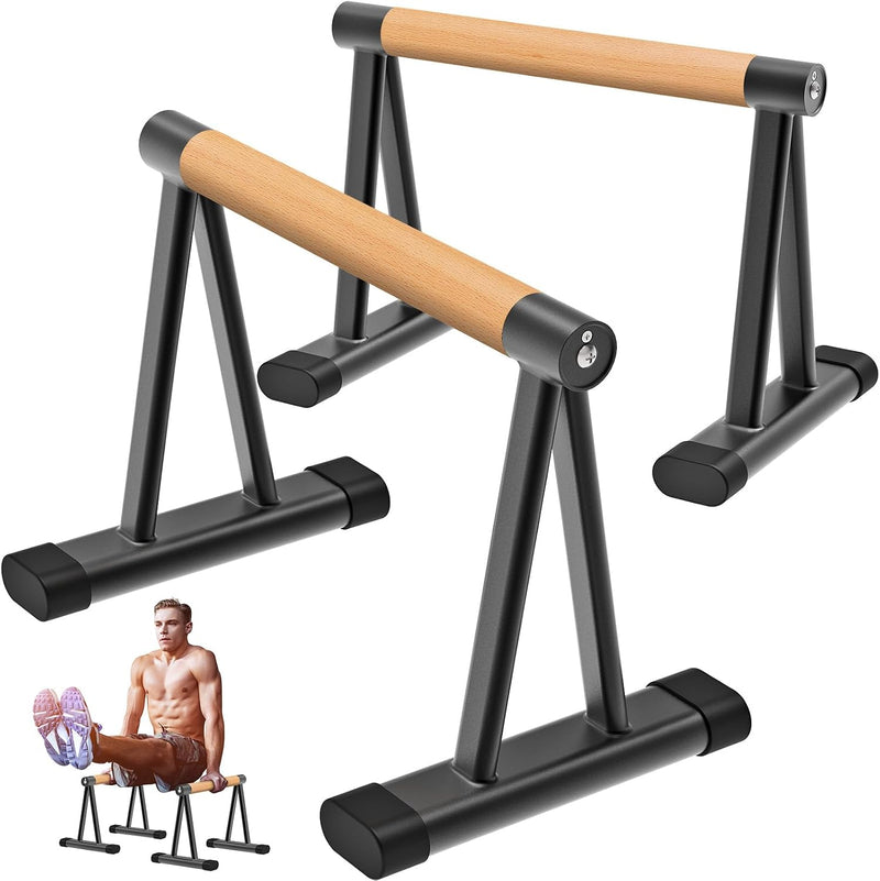 Laden Sie das Bild in Galerie -Viewer, Hoge parallettes 24 cm met antislip en gevoerde handgrepen tot 300 kg – push-up bars – calisthenics
