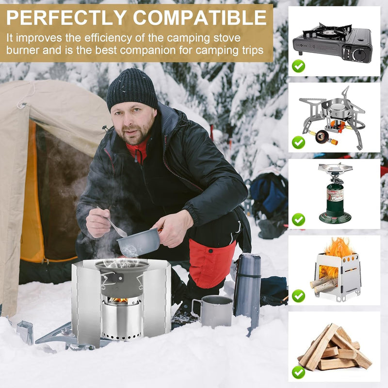 Load image into Gallery viewer, 10 Stuks Aluminium Camping Fornuis Windscherm, Camping Kachel Voorrui, Draagbare Camping Kachel Voorruit, voor Kamperen Buitenkachel, Picknick, Kamperen
