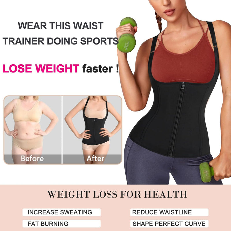 Load image into Gallery viewer, Sauna vest dames sauna shirt neopreen buikweggordel korset dames buikweg onderborst taillevormer shapewear fitness thermo hot body shaper sauna-vest zweten tank top
