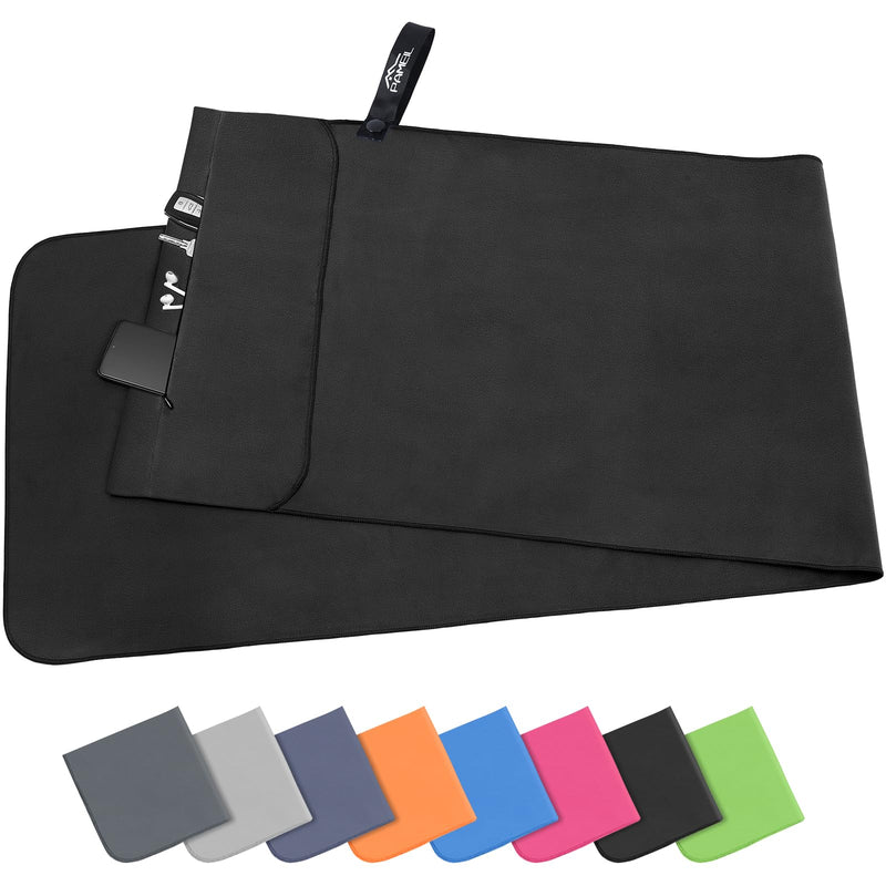 Load image into Gallery viewer, Fitnesshanddoek Microvezel 120x50 cm Sneldrogend met Ritsvak – Sporthanddoek – Reishanddoek
