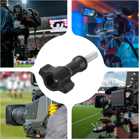 Vis moletées pour caméra d’action 6 pièces M5 x 0,8 mm noires – vis de fixation – accessoires pour caméra d’action