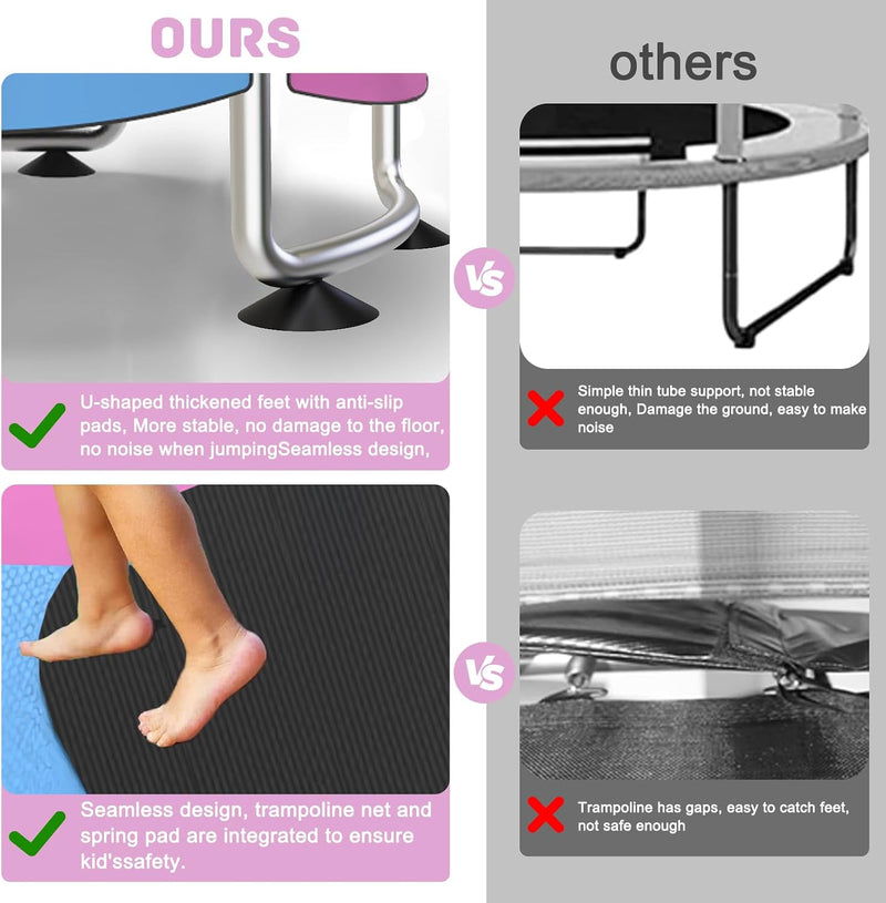 Załaduj obraz do przeglądarki galerii, Kindertrampoline 150 cm met veiligheidsnet schommel en basketbalmand roze – trampoline – indoor outdoor
