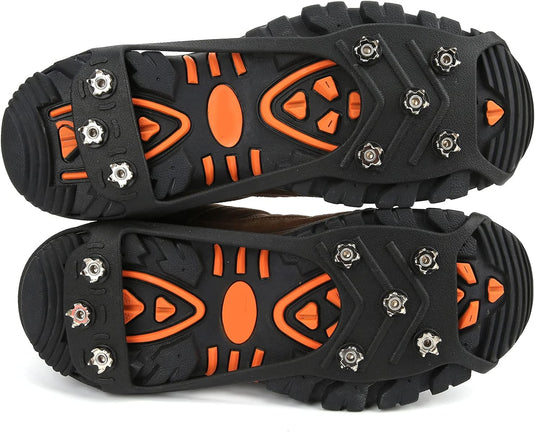 Antislip schoenspikes met 8 tanden zwart
