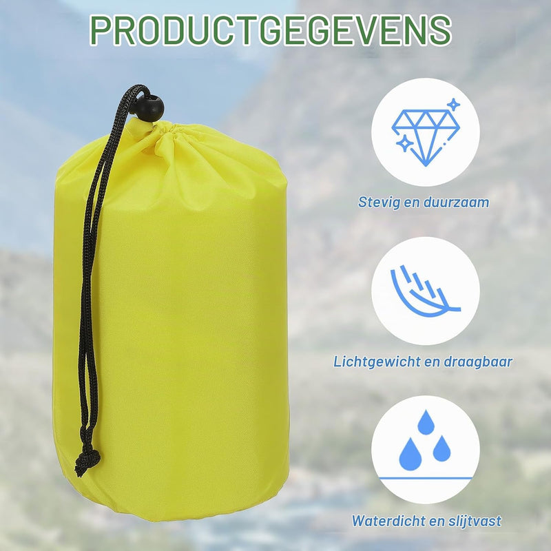 Load image into Gallery viewer, Waterdichte opbergzakken 2 stuks 13 x 25 cm met trekkoord donkergrijs – stuff sacks – camping accessoires
