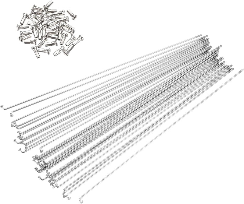 Laad afbeelding in Galerijviewer, Fietsspaken 36 stuks 14G 170 x 2 mm van roestvrij staal met messing nippels – J-bend spaken – fietsonderdelen
