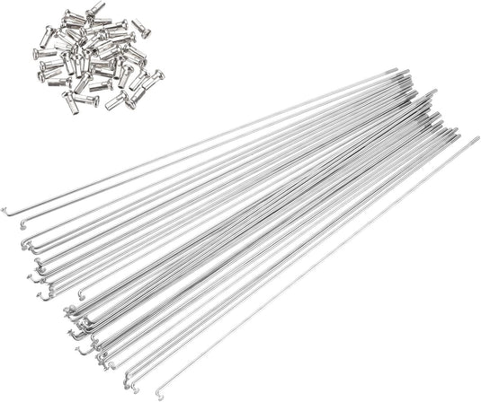 Fietsspaken 36 stuks 14G 170 x 2 mm van roestvrij staal met messing nippels – J-bend spaken – fietsonderdelen