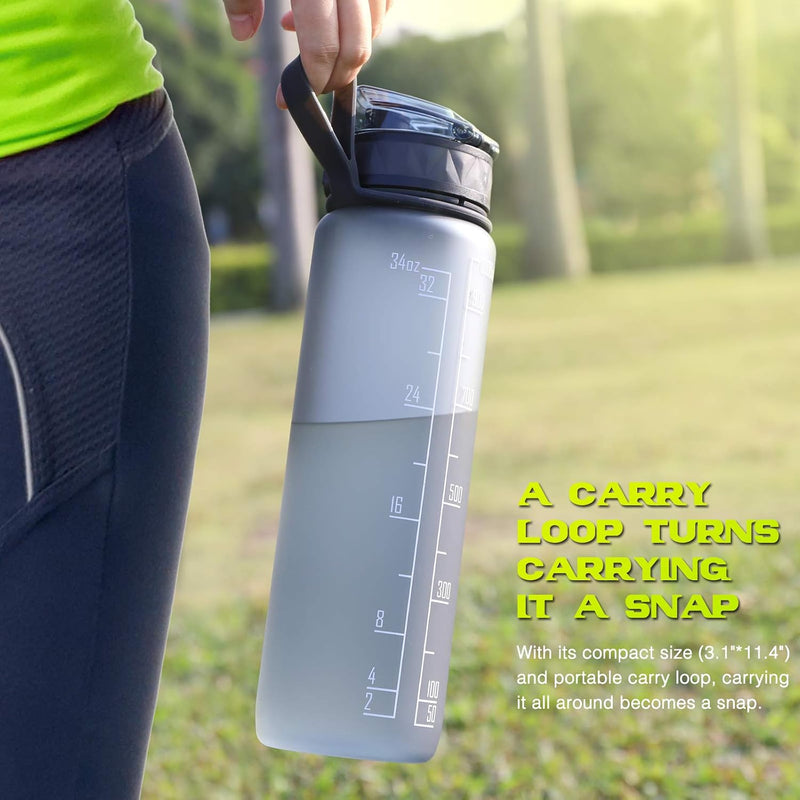 Chargez l'image dans la visionneuse de la galerie, Drinkfles 1 liter BPA-vrij met antislip grip en lekvrije sluiting – waterfles – sportfles
