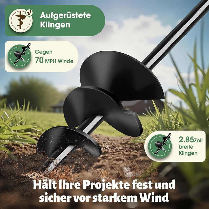 Laad afbeelding in Galerijviewer, 24 inch Trampoline Grondanker Set Van 4, Heavy Duty Ankerkit Voor Tent, Paviljoen, Schuur, Carport Enz., Sterke Wind Tot 145 km/u, Zwart
