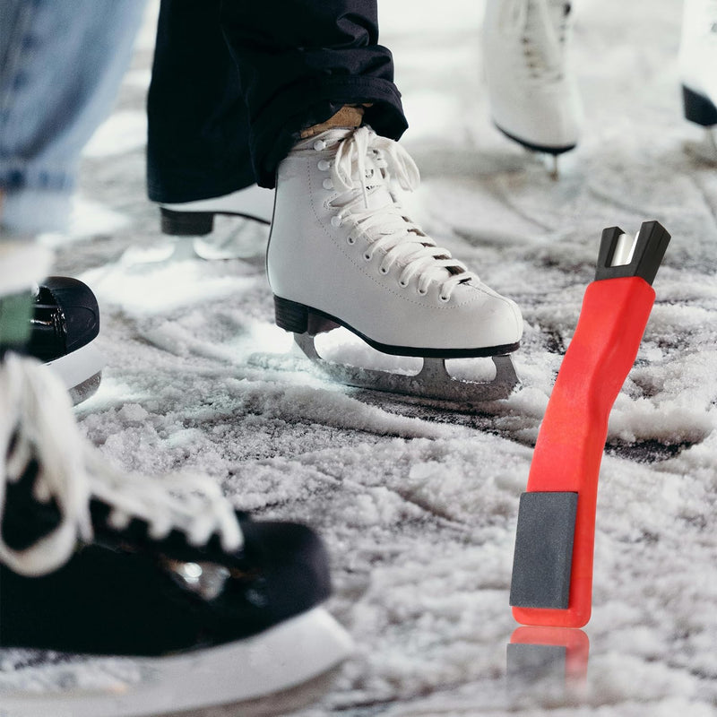 Load image into Gallery viewer, Dubbelzijdige schaatsslijper rood met keramische V-groef
