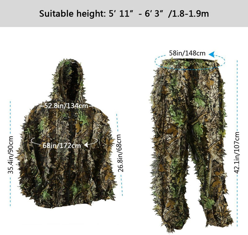 Laad afbeelding in Galerijviewer, Zicac 3D camouflage kostuum Ghillie jungle ghillie camouflage kostuum Woodland jachtkleding party verduistering
