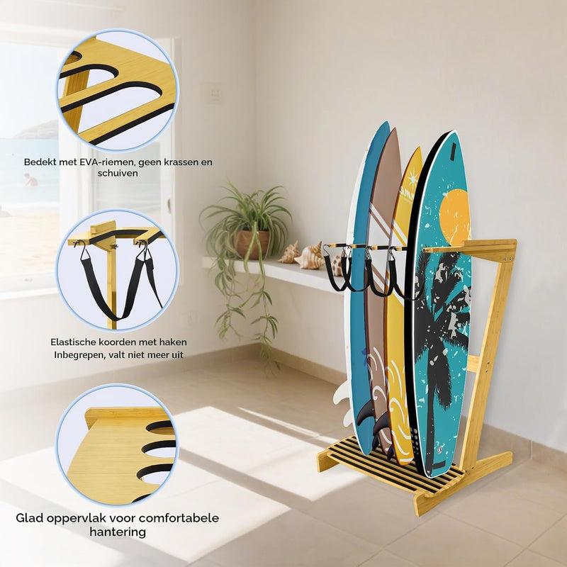 Carica immagine in Galleria Viewer, Surfboard wandrek voor 3 boards van staal met schuimbescherming – SUP longboard surfplank houder
