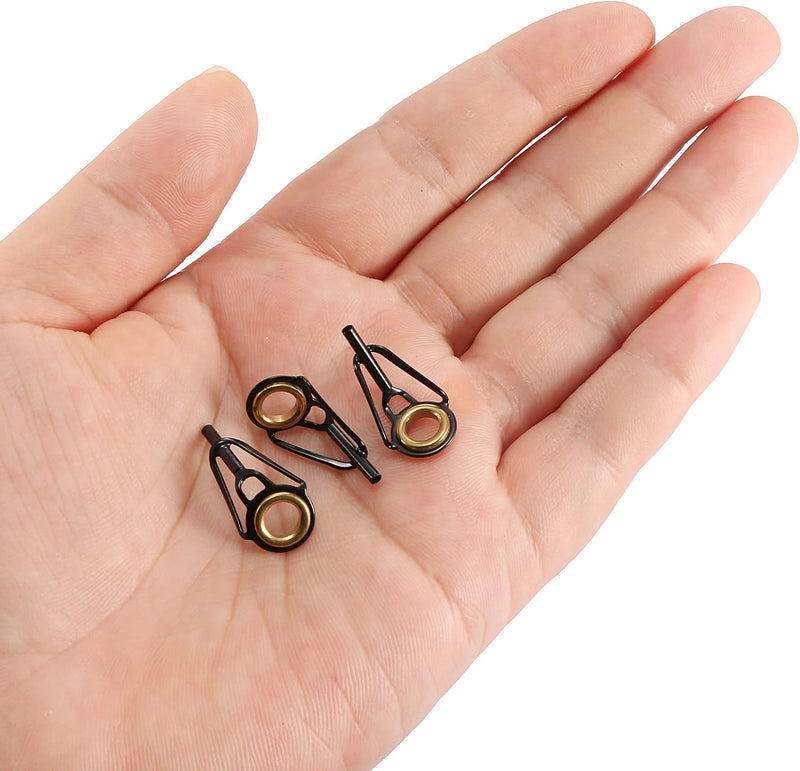 Laad afbeelding in Galerijviewer, Hengel topogen 3 stuks 1 mm van roestvrij staal zwart-goud – hengeltop reparatieset – visaccessoires

