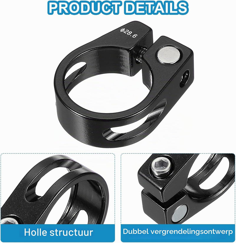 Laden Sie das Bild in Galerie -Viewer, Fiets zadelpenklem 34,9 mm (2 stuks) - Aluminium zitbuis klem - Zadelpen klem mountainbike &amp; racefiets
