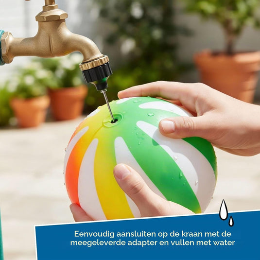 Nadmuchiwana piłka do nurkowania 20 cm, napełniana wodą i powietrzem, z pompką – zabawa pod wodą – zabawka do basenu