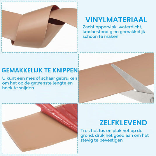Zelfklevende vloer overgangsstrip 7,6 cm x 1 m - Vinyl laminaat afdekstrip & naadprofiel - Vloerovergangsstrip drempelprofiel