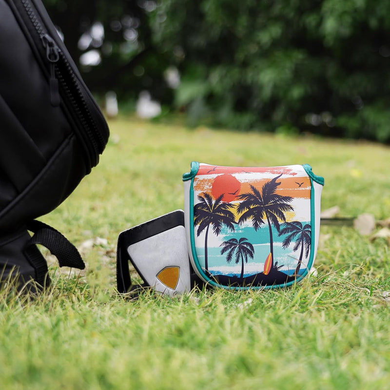 Load image into Gallery viewer, Golf putter beschermhoes van kunstleer met magnetische sluiting voor half mallet putters – puttercover – golfclubhoes
