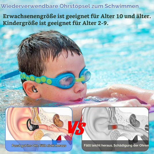 Zwem oordopjes voor volwassenen en kinderen vanaf 10 jaar – waterdichte oordopjes – zwemoordoppen