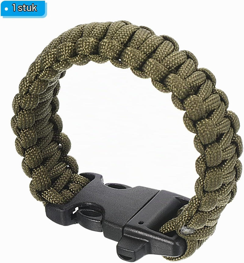 Chargez l'image dans la visionneuse de la galerie, Bracelet de survie en paracorde, 25 cm, tressé, avec boucle – bracelet outdoor – accessoires de camping

