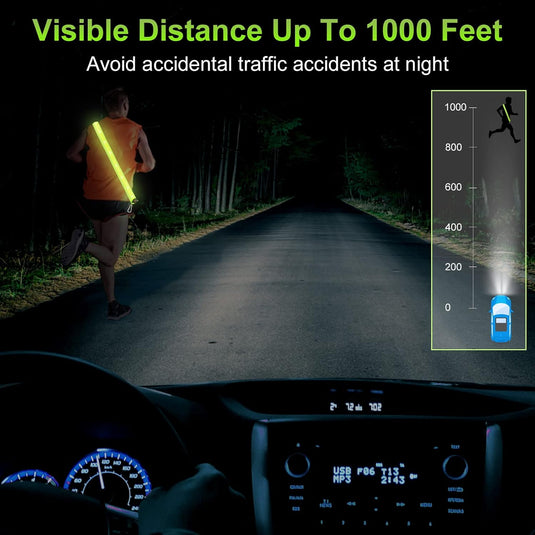flintronic Led-veiligheidsschouderriem, USB-oplaadbaar, led-lichtende enkele schouderriem met 3 verlichtingsmodi, voor mannen en vrouwen, nachtwandelingen, hardlopen, fietsen, joggen