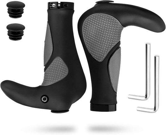 Ergonomische fietshandvatten 22 mm zwart/grijs
