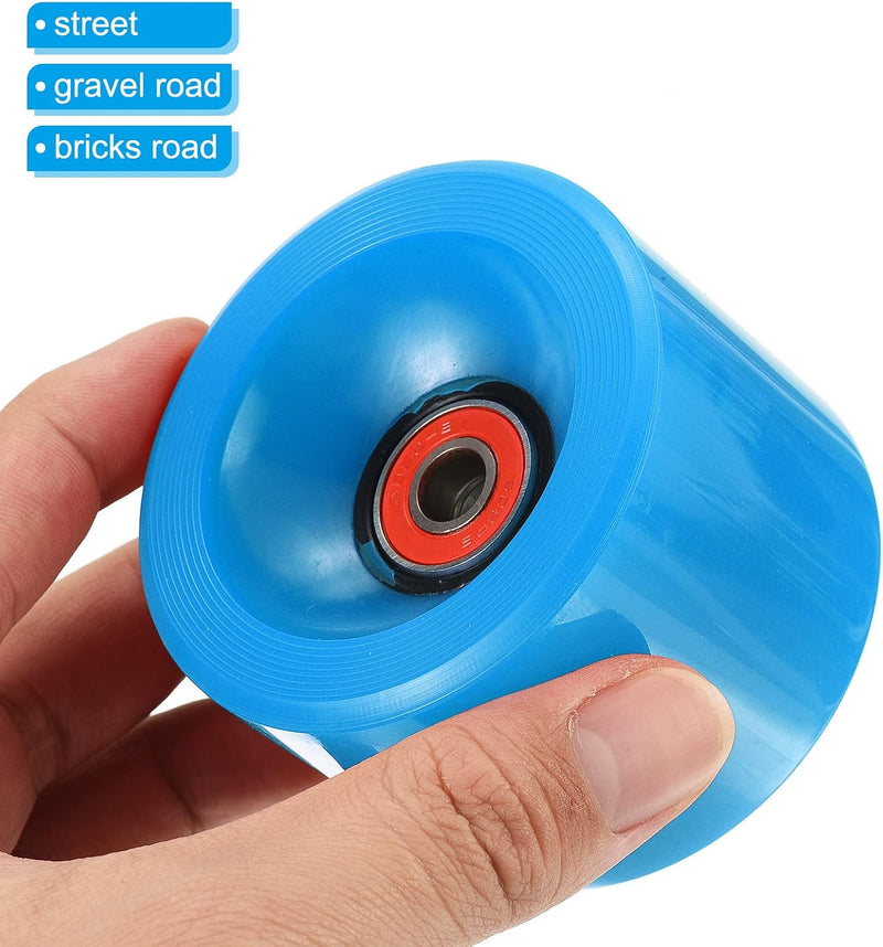 Laad afbeelding in Galerijviewer, Longboard wielen 70 x 51 mm 78A met ABEC-9 lagers 4 stuks blauw – cruiser skateboard wielen
