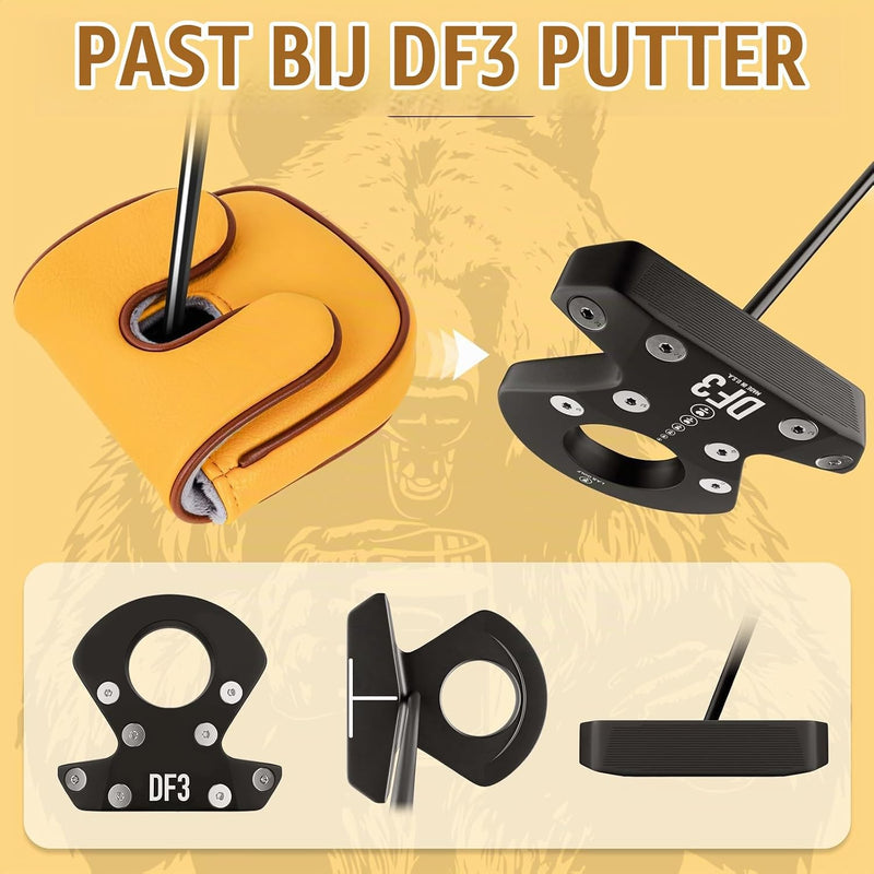 Load image into Gallery viewer, Golf putter beschermhoes met bierdrinkende beer borduurwerk voor DF3 hamerputters – mallet headcover – putterbescherming
