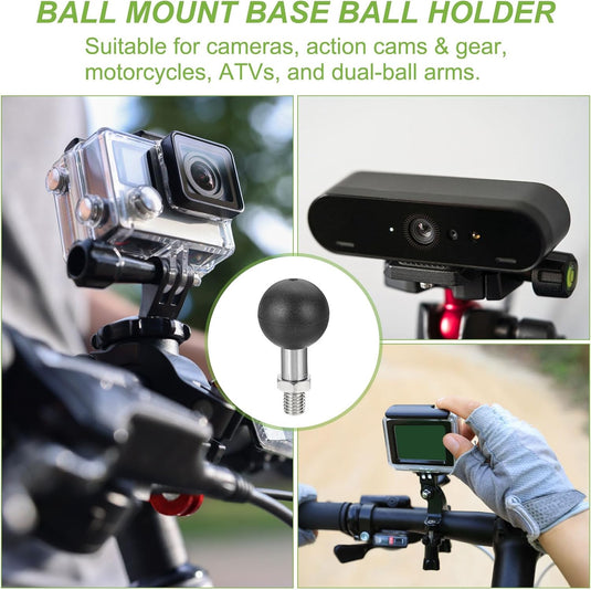 Kogeladapter 1 inch met M6 schroefdraad van roestvrij staal – ball mount adapter – camera accessoires