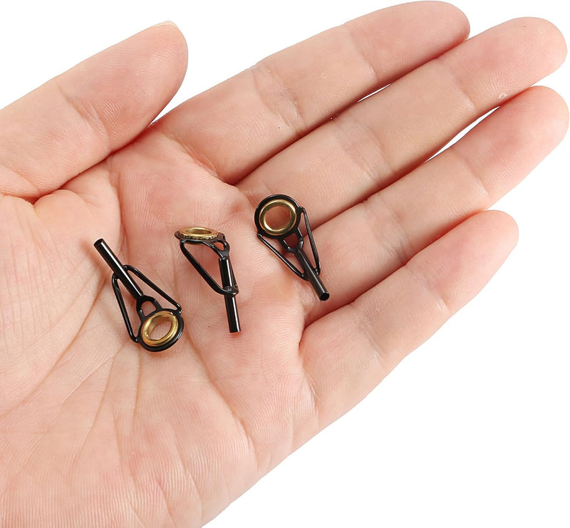 Laad afbeelding in Galerijviewer, Hengel topogen 3 stuks 1 mm van roestvrij staal zwart-goud – hengeltop reparatieset – visaccessoires
