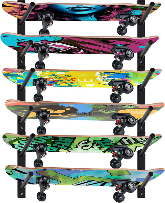 Skateboard wandhouder horizontaal zwart