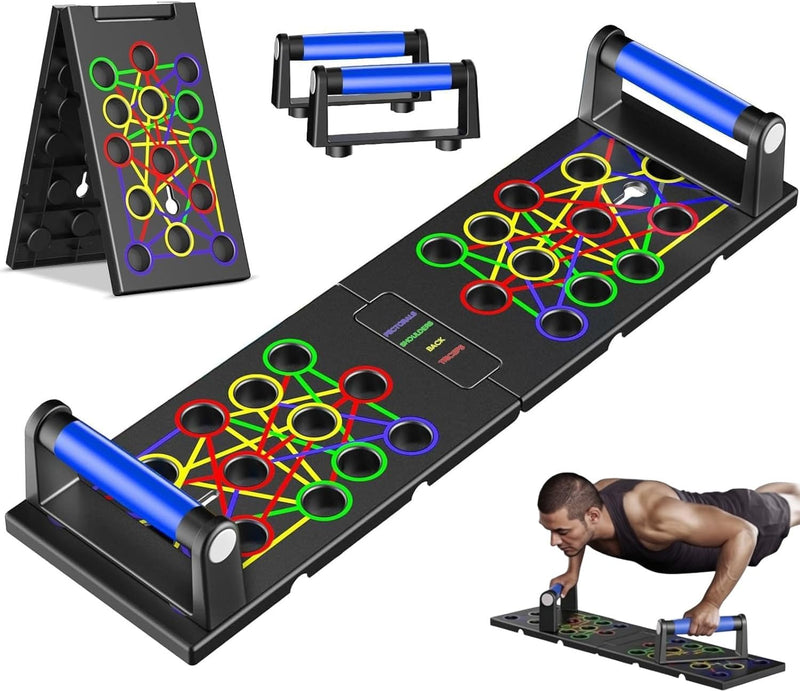 Load image into Gallery viewer, Opvouwbaar push-up board 24-in-1 met verstelbare handgrepen tot 300 kg – opdrukplank – krachttraining
