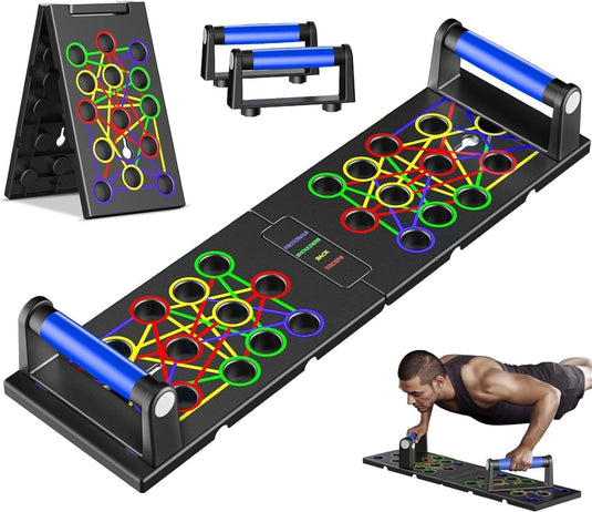 Opvouwbaar push-up board 24-in-1 met verstelbare handgrepen tot 300 kg – opdrukplank – krachttraining