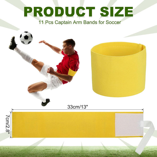 Aanvoerdersbanden 11 stuks verstelbaar 33 x 7 cm – captain armbanden – voetbal accessoires