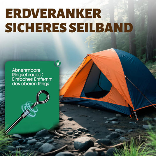 24 inch Trampoline Grondanker Set Van 4, Heavy Duty Ankerkit Voor Tent, Paviljoen, Schuur, Carport Enz., Sterke Wind Tot 145 km/u, Zwart