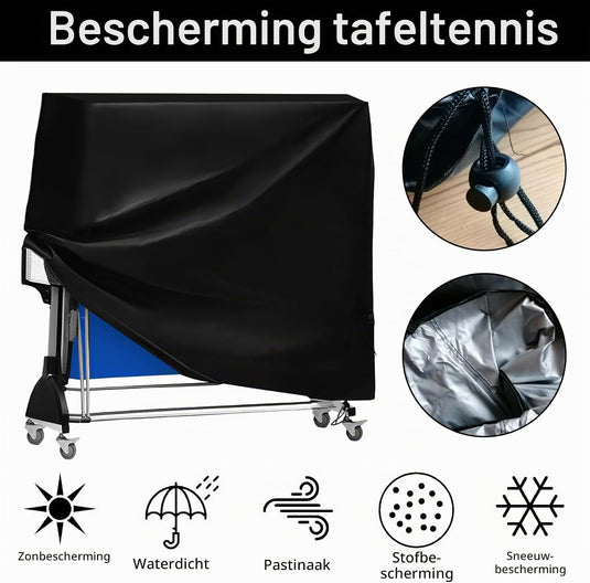 Wodoodporny pokrowiec na stół do ping-ponga 185 x 70 x 165 cm z tkaniny Oxford 210D z ochroną UV – ochrona stołu do ping-ponga – pokrowiec na stół do ping-ponga