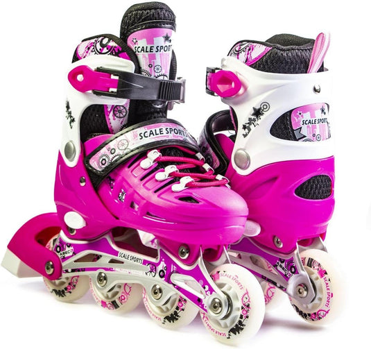 Adjustuble Rolschaatsen met oplichtende wielen voor kinderen en volwassenen - Kids Inline Roller laarzen met opbergtas voor peuters, rolschaatsen voor meisjes, jongens, professionals en