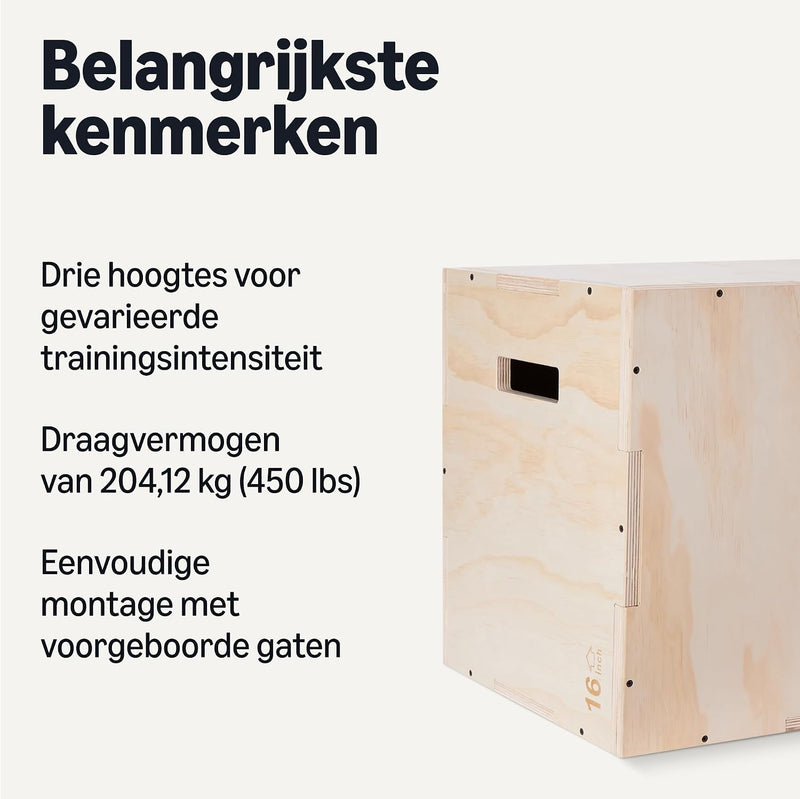 Laad afbeelding in Galerijviewer, Houten plyo box met 3 hoogtes tot 204 kg – jump box – plyometrische trainingsbox
