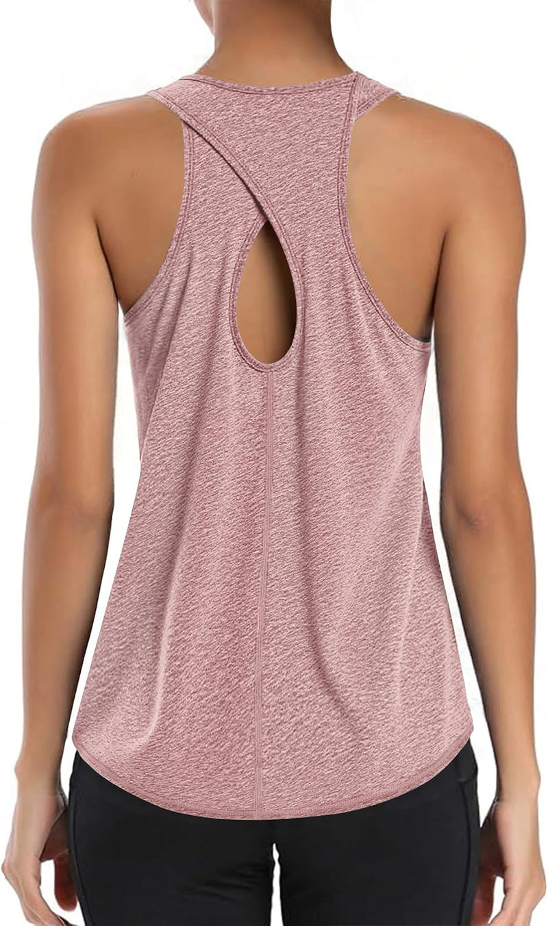 Chargez l'image dans la visionneuse de la galerie, Dames sporttop mouwloos sneldrogend met open rug – fitness top – yoga shirt
