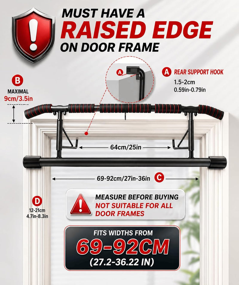 Laad afbeelding in Galerijviewer, Opvouwbare optrekstang voor deurkozijn zonder boren tot 200 kg – pull-up bar – calisthenics
