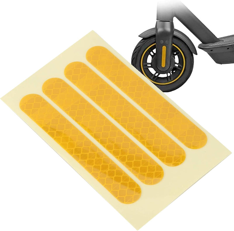 Załaduj obraz do przeglądarki galerii, Odblaskowe naklejki na koła, 4 sztuki, 83 x 13 mm, do hulajnogi elektrycznej Ninebot G30 – odblaski do hulajnogi – dekoracja kół
