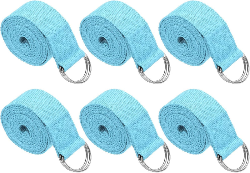 Laad afbeelding in Galerijviewer, Yogariemen 6 stuks 180 x 3,8 cm van katoen met D-ring bruin – stretchbanden – yoga pilates accessoires
