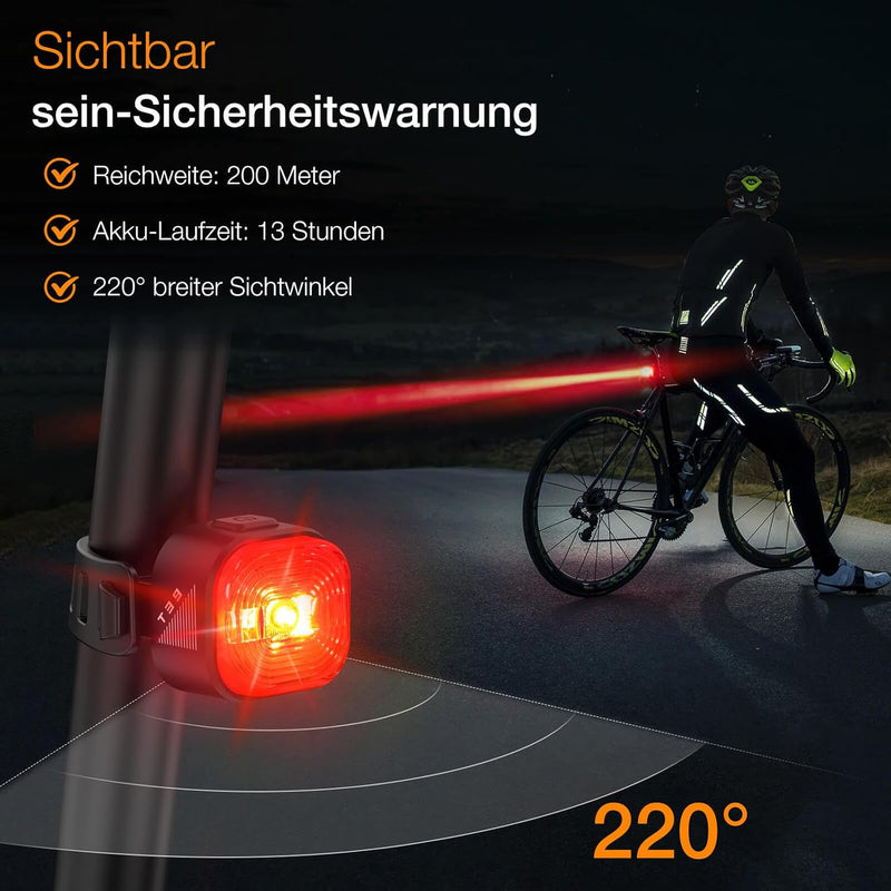 Load image into Gallery viewer, Oplaadbare fietsverlichting set USB-C IPX5 met voorlicht en achterlicht – fietslamp – LED fietslicht
